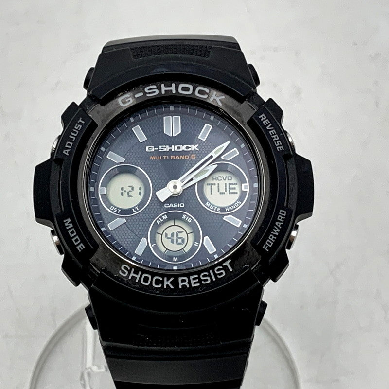 【中古品】【メンズ】 G-SHOCK ジーショック AWG-M100SB-2AJF AWG-100 M100 SERIES ANALOG-DIGITAL WATCH アナデジ時計 腕時計 196-250121-ma-12-izu サイズ：52 × 46.4 × 14.9 mm カラー：黒 万代Net店