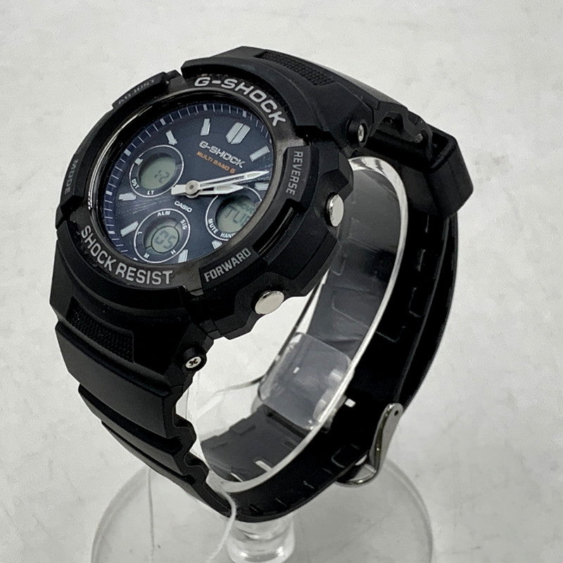 【中古品】【メンズ】 G-SHOCK ジーショック AWG-M100SB-2AJF AWG-100 M100 SERIES ANALOG-DIGITAL WATCH アナデジ時計 腕時計 196-250121-ma-12-izu サイズ：52 × 46.4 × 14.9 mm カラー：黒 万代Net店