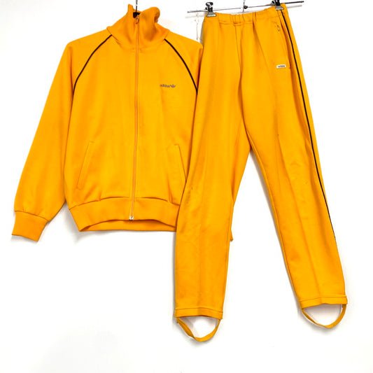 【中古品】【メンズ】 OLD ADIDAS オールドアディダス ATS-80 70-80S TRACK SET-UP デサント期 西ドイツ製 70-80年代 トラックセットアップ トップス ボトムス 長袖 146-250121-ma-01-izu サイズ：M カラー：黄 万代Net店