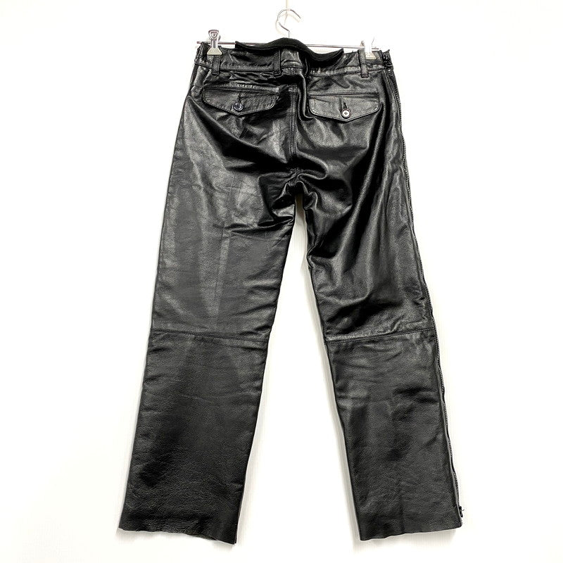 【中古品】【メンズ】 MOTO FIELD モトフィールド BUFFALO LEATHER PANTS バッファローレザーパンツ ズボン ボトムス 156-250122-ma-12-izu サイズ：L カラー：黒 万代Net店