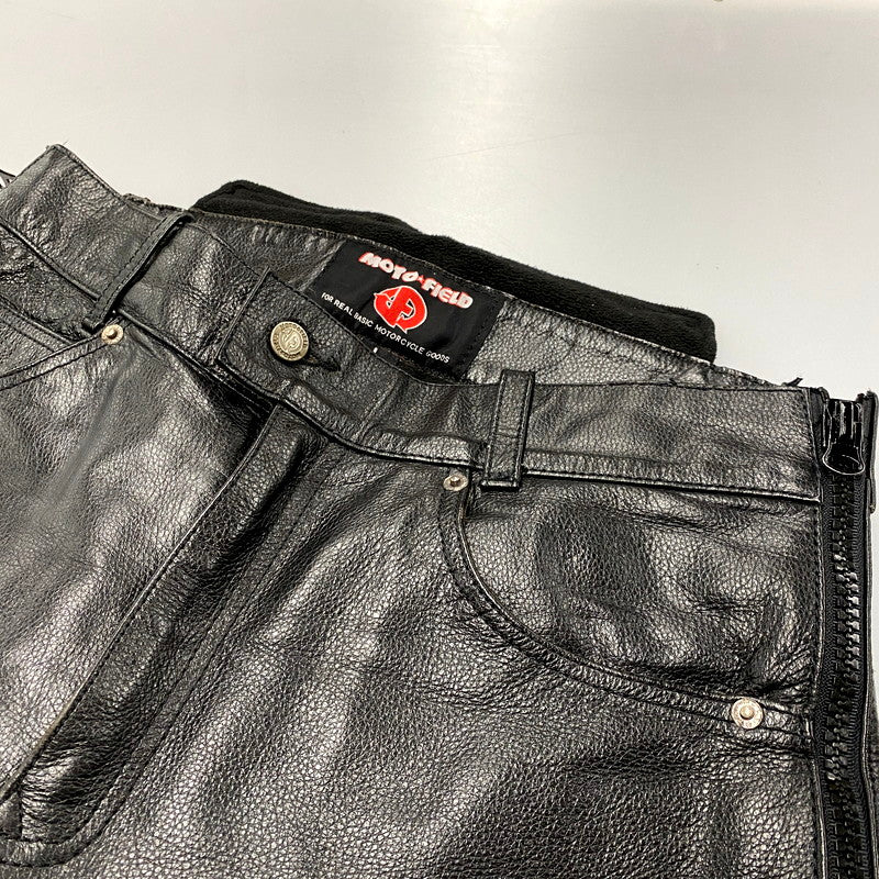 【中古品】【メンズ】 MOTO FIELD モトフィールド BUFFALO LEATHER PANTS バッファローレザーパンツ ズボン ボトムス 156-250122-ma-12-izu サイズ：L カラー：黒 万代Net店