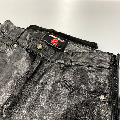 【中古品】【メンズ】 MOTO FIELD モトフィールド BUFFALO LEATHER PANTS バッファローレザーパンツ ズボン ボトムス 156-250122-ma-12-izu サイズ：L カラー：黒 万代Net店