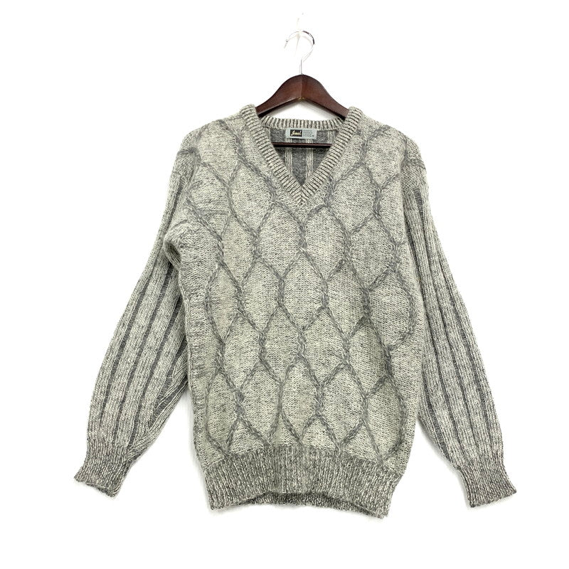 【中古品】【メンズ】 JEMAL ジーメル 70-80S V-NECK MOHAIR KNIT SWEATER Vネック モヘア ニット セーター 長袖 トップス 146-250125-as-22-izu サイズ：M カラー：グレー 万代Net店