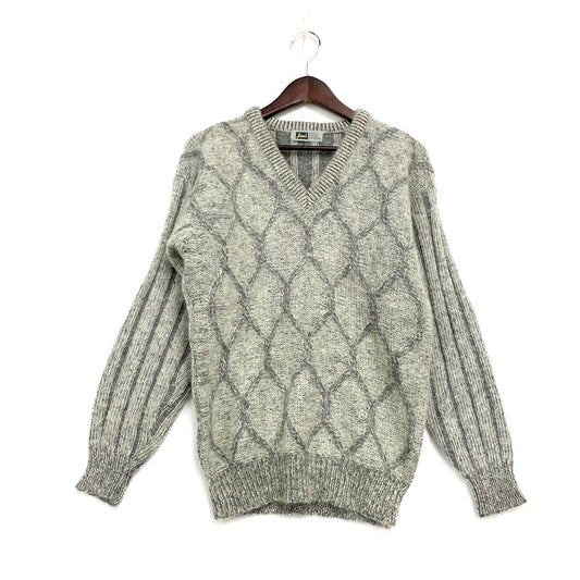 【中古品】【メンズ】 JEMAL ジーメル 70-80S V-NECK MOHAIR KNIT SWEATER Vネック モヘア ニット セーター 長袖 トップス 146-250125-as-22-izu サイズ：M カラー：グレー 万代Net店