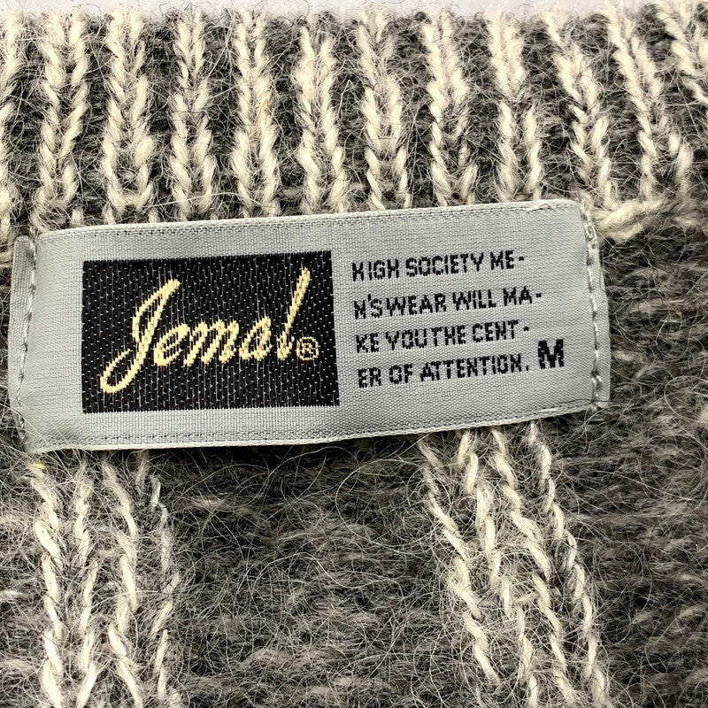 【中古品】【メンズ】 JEMAL ジーメル 70-80S V-NECK MOHAIR KNIT SWEATER Vネック モヘア ニット セーター 長袖 トップス 146-250125-as-22-izu サイズ：M カラー：グレー 万代Net店