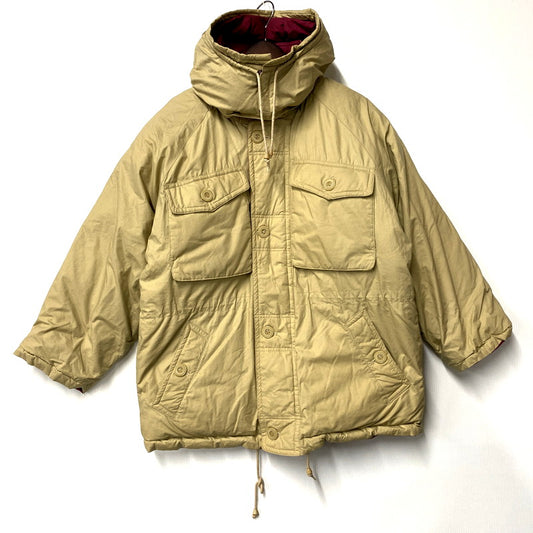 【中古品】【メンズ】  M O COMPANY HOODED DOWN JACKET フーデッドダウンジャケット アウター 長袖 146-250123-ma-13-izu サイズ：M カラー：ベージュ/赤系 万代Net店