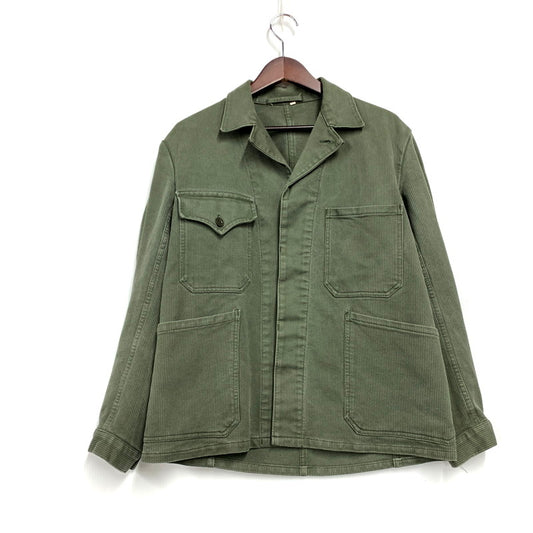 【中古品】【メンズ】  USED EURO VINTAGE CORDUROY FRENCH WORK COVERALL JACKET コーデュロイ フレンチ ワーク カバーオール ジャケット アウター 146-250122-as-15-izu サイズ：50 カラー：グリーン系 万代Net店