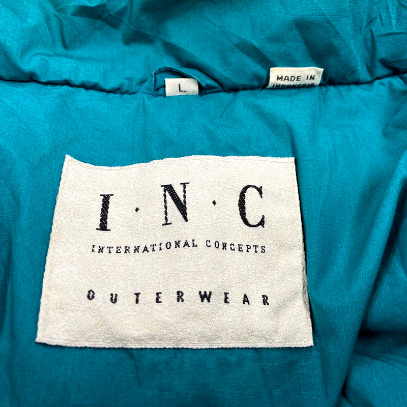 【中古品】【メンズ】 I・N・C INTERNATIONAL CONCEPT アイエヌシーインターナショナルコンセプト 90S DOWN COAT 90年代 ダウンコート アウター 長袖 146-250123-ma-11-izu サイズ：L カラー：ネイビー/グリーン 万代Net店
