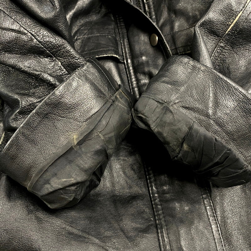 【現状渡し品】【メンズ】 SEQUENCE シークエンス HOODED LEATHER COAT フーデッドレザーコート アウター 長袖 146-250123-ma-06-izu サイズ：L カラー：黒 万代Net店