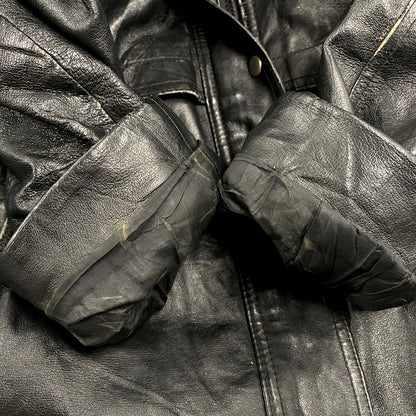 【現状渡し品】【メンズ】 SEQUENCE シークエンス HOODED LEATHER COAT フーデッドレザーコート アウター 長袖 146-250123-ma-06-izu サイズ：L カラー：黒 万代Net店