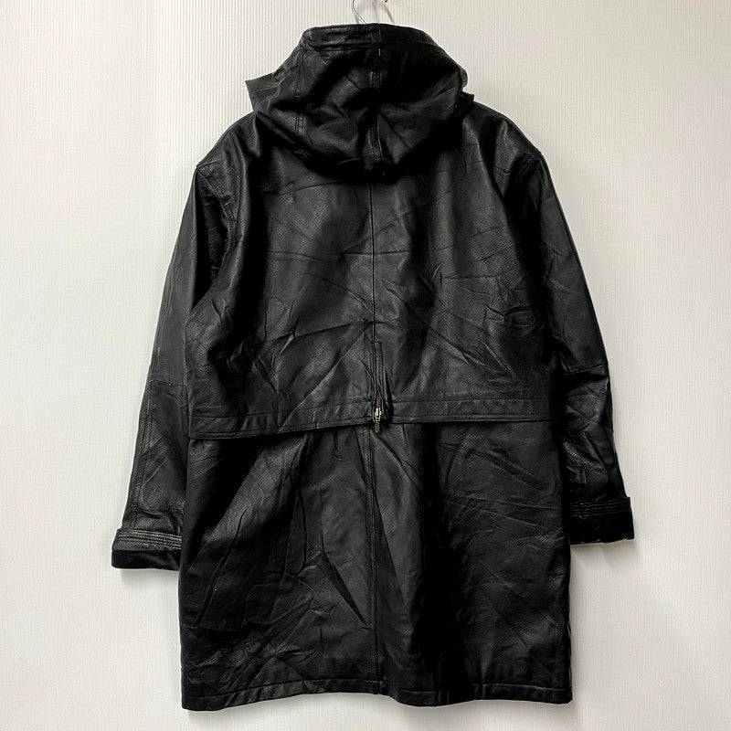 【現状渡し品】【メンズ】 SEQUENCE シークエンス HOODED LEATHER COAT フーデッドレザーコート アウター 長袖 146-250123-ma-06-izu サイズ：L カラー：黒 万代Net店