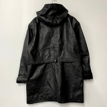 【現状渡し品】【メンズ】 SEQUENCE シークエンス HOODED LEATHER COAT フーデッドレザーコート アウター 長袖 146-250123-ma-06-izu サイズ：L カラー：黒 万代Net店
