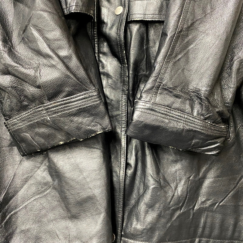 【現状渡し品】【メンズ】 SEQUENCE シークエンス HOODED LEATHER COAT フーデッドレザーコート アウター 長袖 146-250123-ma-06-izu サイズ：L カラー：黒 万代Net店