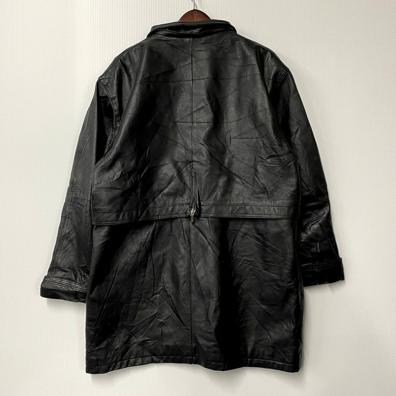 【現状渡し品】【メンズ】 SEQUENCE シークエンス HOODED LEATHER COAT フーデッドレザーコート アウター 長袖 146-250123-ma-06-izu サイズ：L カラー：黒 万代Net店