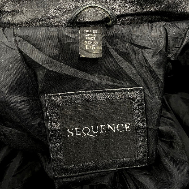 【現状渡し品】【メンズ】 SEQUENCE シークエンス HOODED LEATHER COAT フーデッドレザーコート アウター 長袖 146-250123-ma-06-izu サイズ：L カラー：黒 万代Net店