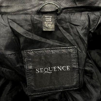 【現状渡し品】【メンズ】 SEQUENCE シークエンス HOODED LEATHER COAT フーデッドレザーコート アウター 長袖 146-250123-ma-06-izu サイズ：L カラー：黒 万代Net店