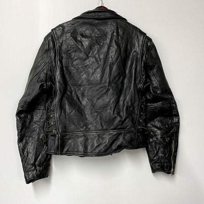 【現状渡し品】【メンズ】  WILSONS ウィルソンズ 90S LEATHER RIDERS JACKET 90年代 レザーライダースジャケット アウター 長袖 146-250123-ma-10-izu サイズ：M カラー：黒 万代Net店