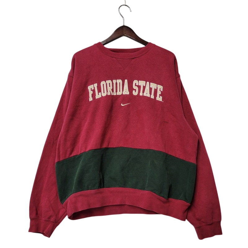 【現状渡し品】【メンズ】 OLD NIKE TEAM オールド ナイキ チーム 90-00S FLORIDA STATE SWEATSHIRT スウェットシャツ トレーナー 長袖 トップス 146-250123-as-05-izu サイズ：S カラー：レッド 万代Net店