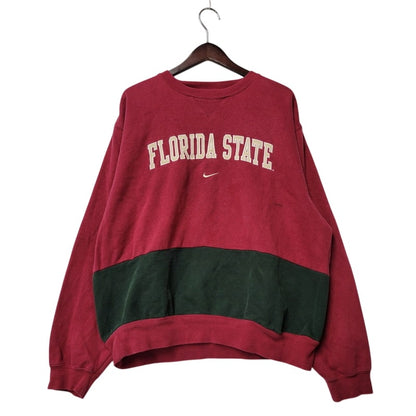 【現状渡し品】【メンズ】 OLD NIKE TEAM オールド ナイキ チーム 90-00S FLORIDA STATE SWEATSHIRT スウェットシャツ トレーナー 長袖 トップス 146-250123-as-05-izu サイズ：S カラー：レッド 万代Net店