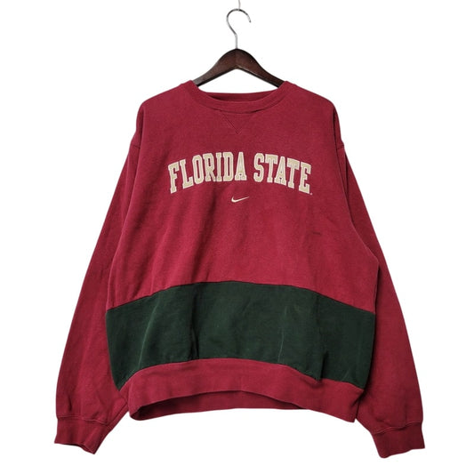 【現状渡し品】【メンズ】 OLD NIKE TEAM オールド ナイキ チーム 90-00S FLORIDA STATE SWEATSHIRT スウェットシャツ トレーナー 長袖 トップス 146-250123-as-05-izu サイズ：S カラー：レッド 万代Net店