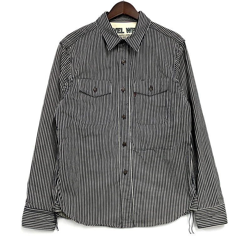 【中古品】【メンズ】  UES CLOTHING MFG.CO ウエス 500TS LS TRAVELING SHIRT HICKORY ロングスリーブトラベリングシャツ ヒッコリー トップス 長袖 145-250123-ma-04-izu サイズ：2 カラー：ネイビー系 万代Net店