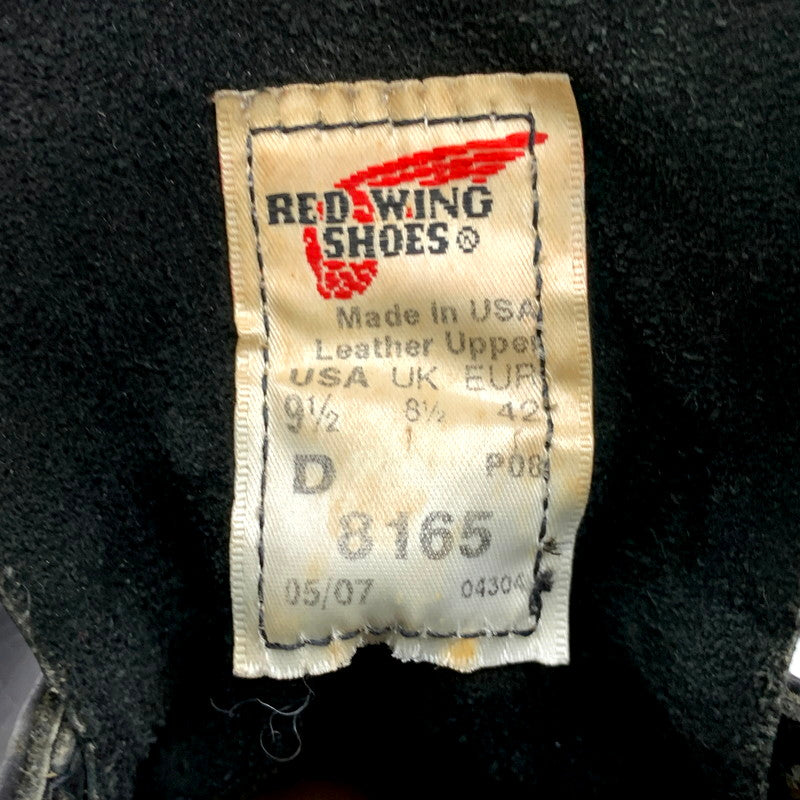 【中古品】【メンズ】 RED WING レッドウィング 6-INCH CLASSIC ROUND IRISH SETTER BOOTS 8165 6インチ クラシックラウンド アイリッシュセッターブーツ USA製 2007年製 シューズ 靴 164-250123-as-18-izu サイズ：US9.5 カラー：ブラック 万代Net店