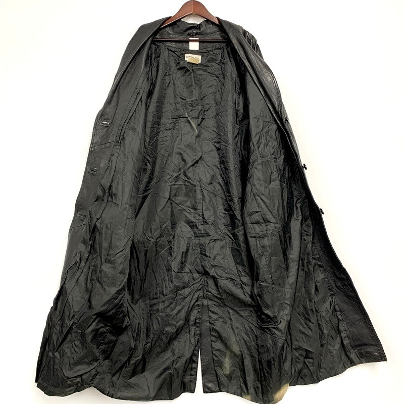 【現状渡し品】【メンズ】  TOWER HILL LEATHER TRENCH COAT タワーヒル レザートレンチコート ロングコート ジャケット アウター 146-250124-ay-12-izu カラー：ブラック 万代Net店