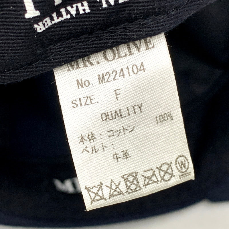 【中古品】【メンズ/レディース】 MR.OLIVE ミスターオリーブ × RACAL ラカル MR WAPPEN B.B CAP M224104 ベースボールキャップ MRロゴ フェルトワッペン コラボ 帽子 服飾雑貨 185-250124-ay-09-izu サイズ：F カラー：ネイビー 万代Net店