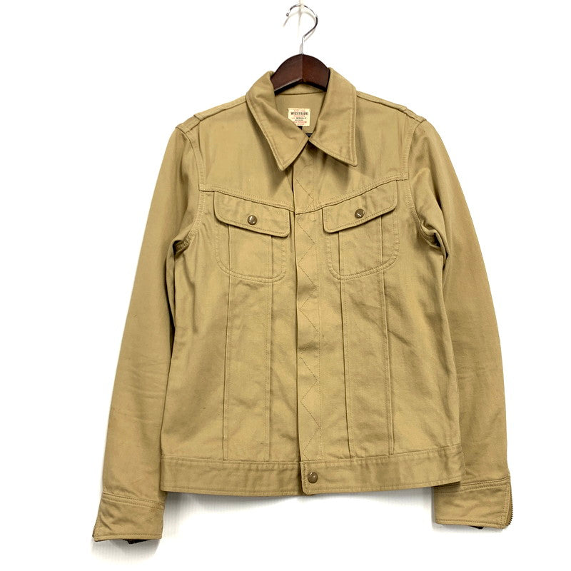 【中古品】【メンズ】  WEST RIDE ウエストライド COTTON WORK JACKET LOT.WR101-J コットンワークジャケット アウター 145-250125-as-28-izu サイズ：36 カラー：ベージュ 万代Net店