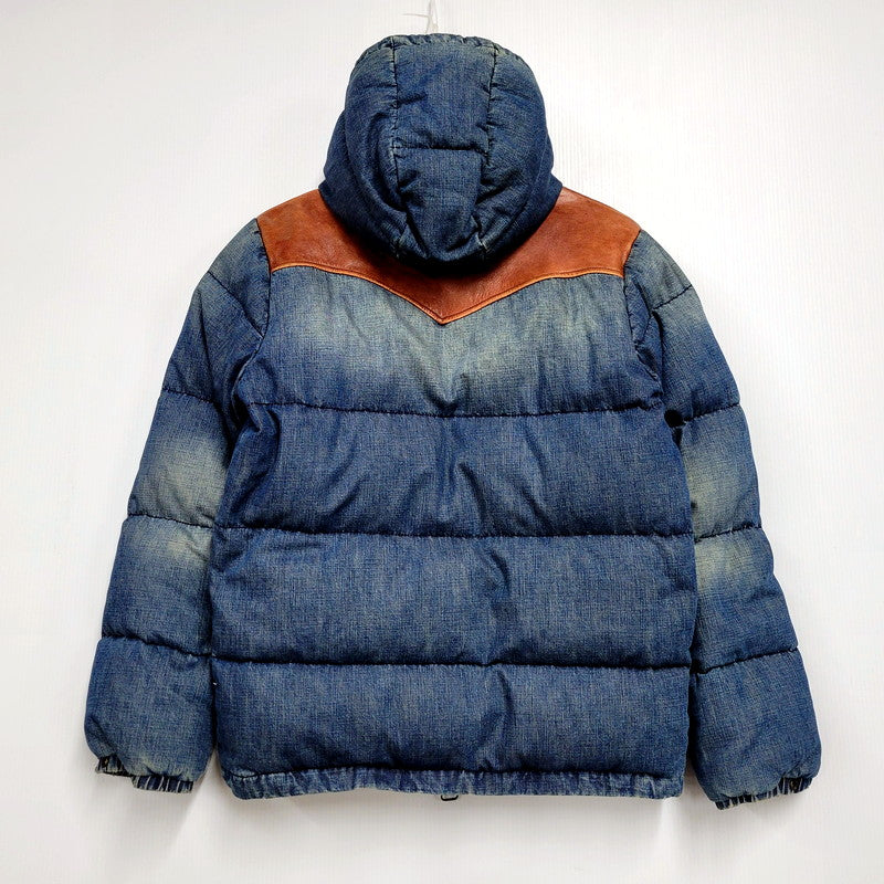 【中古品】【メンズ】 FOB FACTORY エフオービーファクトリー HOODED DENIM DOWN JACKET F2238 フーデッド デニム ダウンジャケット アウター 145-250128-as-11-izu サイズ：M カラー：ブルー 万代Net店