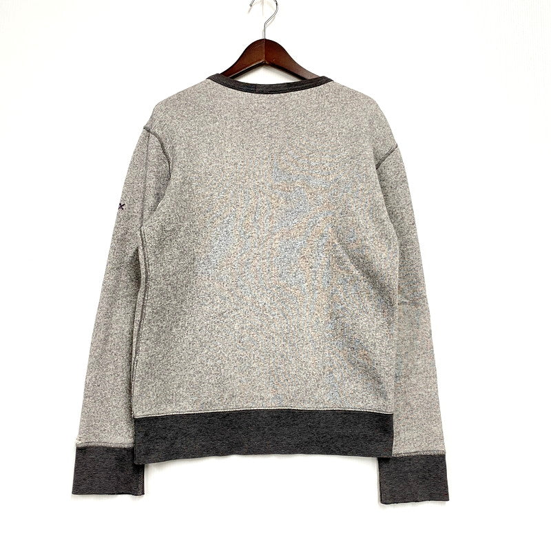 【現状渡し品】【メンズ】 RLX RALPH LAUREN アールエルエックス ラルフローレン SWEATSHIRT 前Vスウェット トレーナー 長袖 トップス 147-250128-as-35-izu サイズ：S カラー：グレー 万代Net店