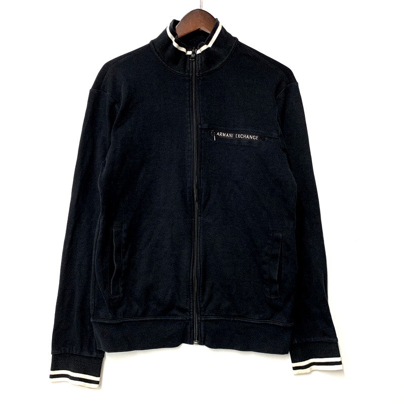 【中古品】【メンズ】 ARMANI EXCHANGE アルマーニエクスチェンジ TRACK JACKET トラック ジャケット スエット ジャージ トップス 141-250201-mm-5-izu サイズ：S カラー：ブラック 黒 万代Net店