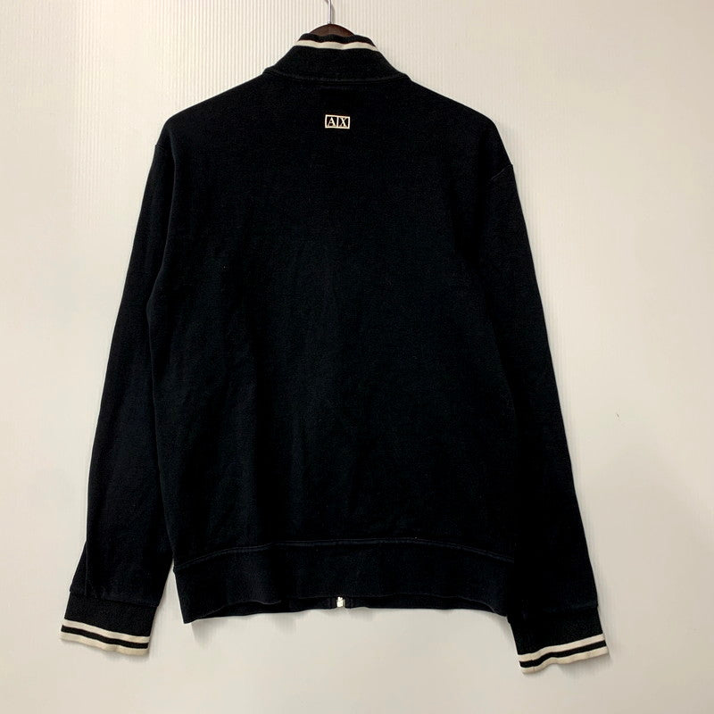 【中古品】【メンズ】 ARMANI EXCHANGE アルマーニエクスチェンジ TRACK JACKET トラック ジャケット スエット ジャージ トップス 141-250201-mm-5-izu サイズ：S カラー：ブラック 黒 万代Net店