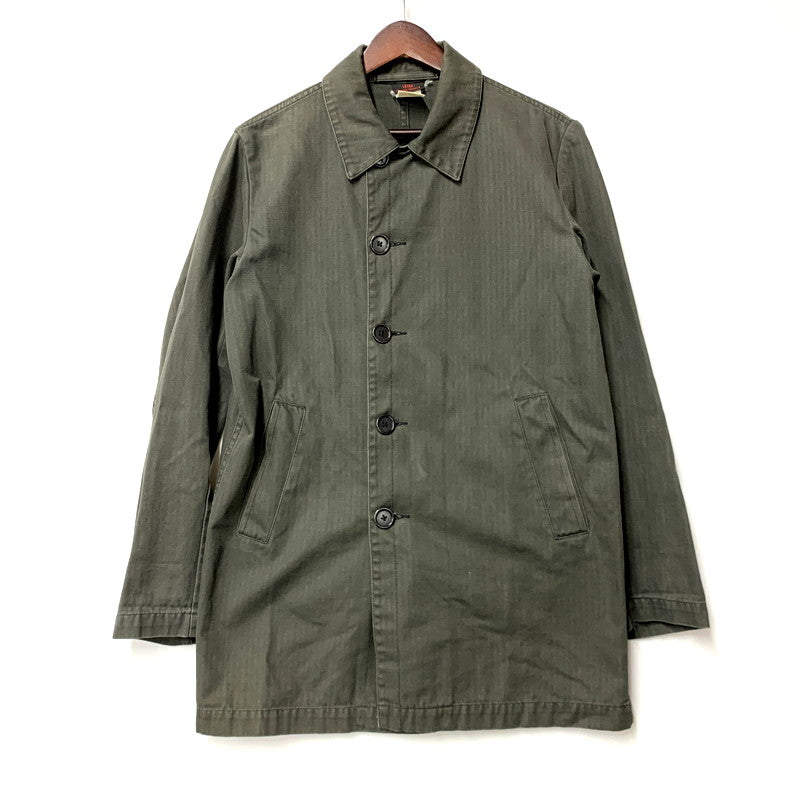 【中古品】【メンズ】  VETRA LE LUDE FRANCE ベトラ フランス製 HERRINGBONE FRENCH WORK JACKET ヘリンボーン フレンチ ワーク ジャケット トップス アウター 146-250201-mm-3-izu サイズ：38 カラー：グリーン 万代Net店