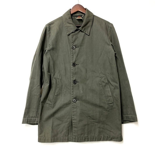 【中古品】【メンズ】  VETRA LE LUDE FRANCE ベトラ フランス製 HERRINGBONE FRENCH WORK JACKET ヘリンボーン フレンチ ワーク ジャケット トップス アウター 146-250201-mm-3-izu サイズ：38 カラー：グリーン 万代Net店