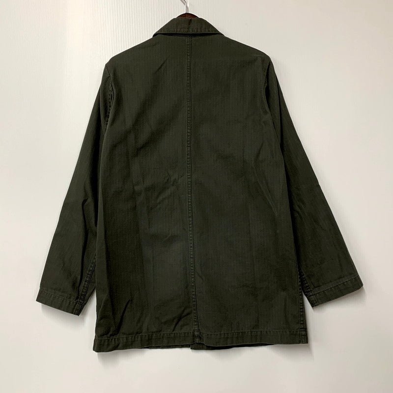 【中古品】【メンズ】  VETRA LE LUDE FRANCE ベトラ フランス製 HERRINGBONE FRENCH WORK JACKET ヘリンボーン フレンチ ワーク ジャケット トップス アウター 146-250201-mm-3-izu サイズ：38 カラー：グリーン 万代Net店