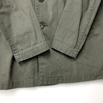 【中古品】【メンズ】  VETRA LE LUDE FRANCE ベトラ フランス製 HERRINGBONE FRENCH WORK JACKET ヘリンボーン フレンチ ワーク ジャケット トップス アウター 146-250201-mm-3-izu サイズ：38 カラー：グリーン 万代Net店