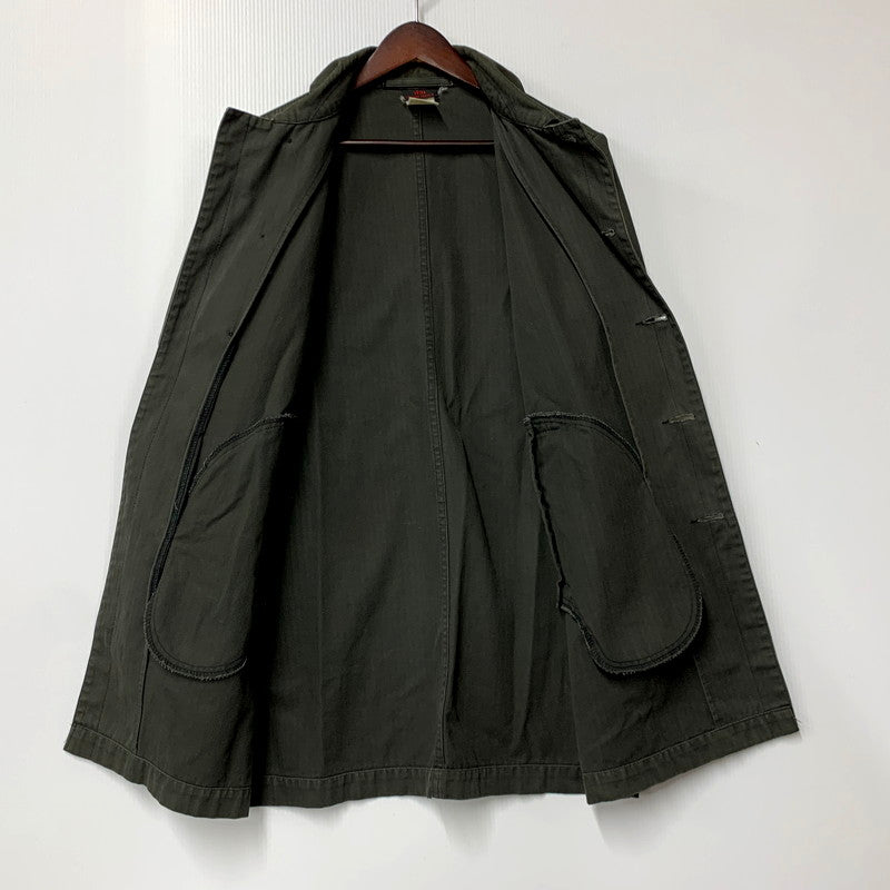 【中古品】【メンズ】  VETRA LE LUDE FRANCE ベトラ フランス製 HERRINGBONE FRENCH WORK JACKET ヘリンボーン フレンチ ワーク ジャケット トップス アウター 146-250201-mm-3-izu サイズ：38 カラー：グリーン 万代Net店