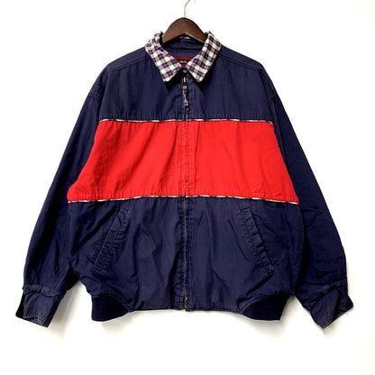 【中古品】【メンズ】 ellesse エレッセ CHECK COLLAR REVERSIBLE SWINGTOP JACKET チェックカラー リバーシブル スイングトップ ジャケット アウター 146-250201-mm-4-izu サイズ：M カラー：ネイビー系 万代Net店