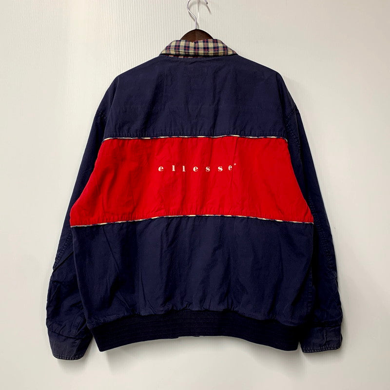 【中古品】【メンズ】 ellesse エレッセ CHECK COLLAR REVERSIBLE SWINGTOP JACKET チェックカラー リバーシブル スイングトップ ジャケット アウター 146-250201-mm-4-izu サイズ：M カラー：ネイビー系 万代Net店