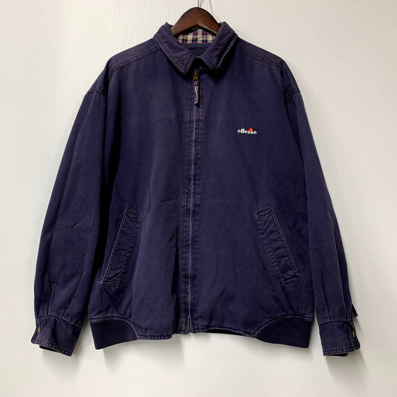 【中古品】【メンズ】 ellesse エレッセ CHECK COLLAR REVERSIBLE SWINGTOP JACKET チェックカラー リバーシブル スイングトップ ジャケット アウター 146-250201-mm-4-izu サイズ：M カラー：ネイビー系 万代Net店