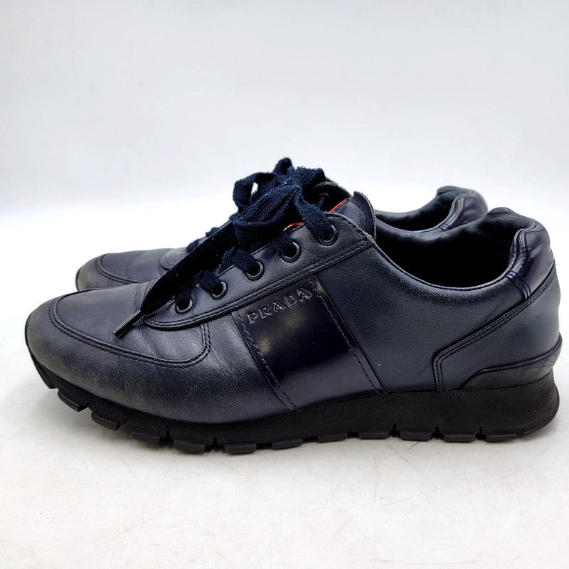 【中古品】【メンズ/レディース】 PRADA SPORTS プラダスポーツ 00S CENTERLINE LOGO SNEAKERS 2718 センター ライン ロゴ スニーカー シューズ 靴 183-250127-as-27-izu サイズ：6 カラー：ネイビー 万代Net店