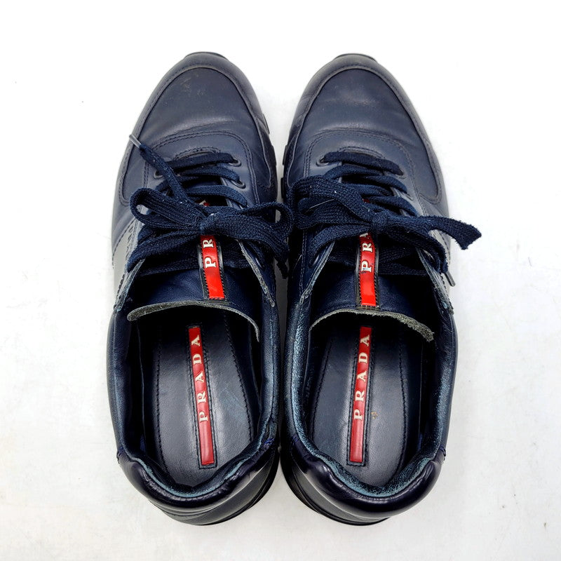 【中古品】【メンズ/レディース】 PRADA SPORTS プラダスポーツ 00S CENTERLINE LOGO SNEAKERS 2718 センター ライン ロゴ スニーカー シューズ 靴 183-250127-as-27-izu サイズ：6 カラー：ネイビー 万代Net店