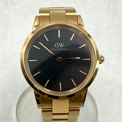 【中古品】【メンズ/レディース】 Daniel Wellington ダニエルウェリントン 35882149500 黒文字盤 クロノグラフ 腕時計 198-250205-as-28-izu カラー：ブラック×ゴールド 万代Net店