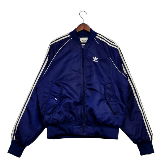 【中古品】【メンズ】 adidas アディダス QUILTING SST BOMBER JACKET HL9202 キルティング ボンバージャケット フライトジャケット ロゴ 刺繍 アウター 148-250129-ay-05-izu サイズ：M カラー：ネイビー 万代Net店