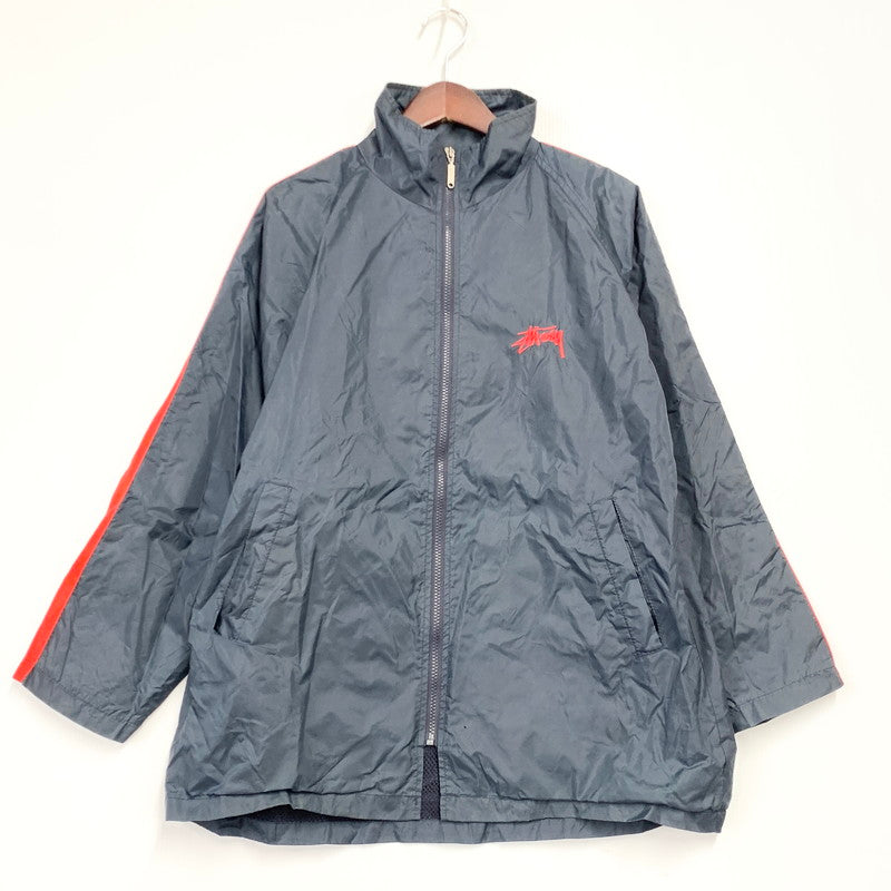 【中古品】【メンズ】  OLD STUSSY オールド ステューシー USA製 90S NYLON JACKET ナイロン ジャケット アウター 142-250127-mm-8-izu サイズ：L カラー：ネイビー 紺 万代Net店