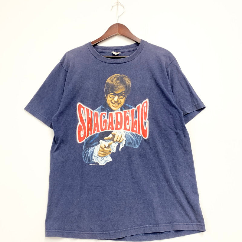【中古品】【メンズ】 AUSTIN POWERS オースティンパワーズ USA製 c1998 90S SWAGADELIC スワガデリック MOVIE T-SHIRT ムービー Tシャツ 半袖 トップス 146-250127-mm-2-izu サイズ：L カラー：ネイビー 紺 万代Net店