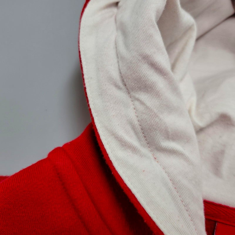 【現状渡し品】【メンズ】 Supreme シュプリーム CONTRAST PLACKET HOODED SWEATSHIRT コントラスト プラケット フーデッド スウェットシャツ パーカー 長袖 トップス 149-250711-as-14-izu サイズ：S カラー：レッド 万代Net店