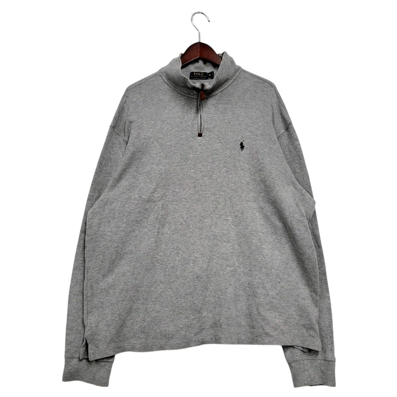 【中古品】【メンズ】 POLO RALPH LAUREN ポロ・ラルフローレン HALF ZIP SWEAT PULLOVER 4700241669 ハーフジップ スウェットプルオーバー ロゴ 刺繍 トップス 147-250129-ay-07-izu サイズ：XL カラー：グレー 万代Net店