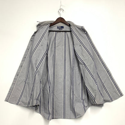 【中古品】【メンズ】 POLO RALPH LAUREN ポロ・ラルフローレン 90S LS COTTON STRIPE WORK SHIRT ロングスリーブ コットン ストライプ ワーク シャツ 長袖 トップス 146-250127-mm-1-izu サイズ：下記参照 カラー：グレー 万代Net店